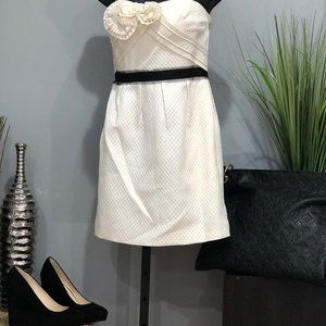 IVORY STRAPLESS BODYCON  DRESS